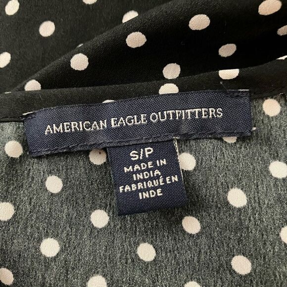 Black White Polka Dot Top Sz Small American Eagle - Picture 9 of 10